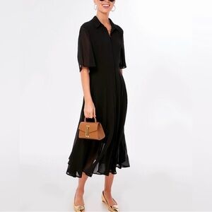 Tuckernuck Pomander Place black chiffon Maeve maxi midi dress flowy size Medium